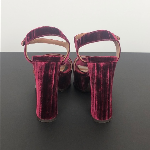 Laurence Dacade Paris berry velvet platforms 39 - Picture 3 of 5